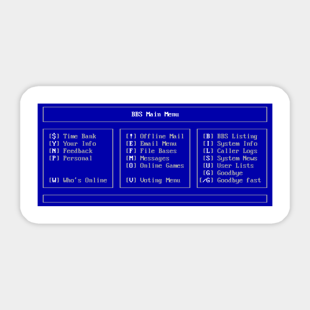 Bulletin board system bbs sticker teepublic au